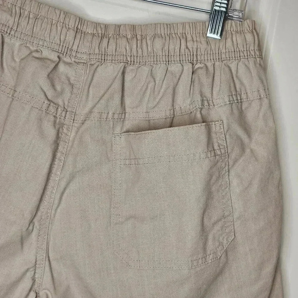 Mens 100% Cotton On Garments L Elastic Waistband Drawstring Beige PullOn Shorts - Picture 4 of 14